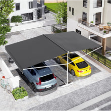 Load image into Gallery viewer, AECOJOY Free Standing Retractable Awning, 10'x10' Dual Side Patio Awnings Outdoor Manual Sun Shade Shelter, Dark Grey