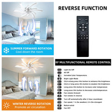 Load image into Gallery viewer, Garwarm Dimmable Ceiling Fan with Light and Remote Control, 27" Small Flush Mounted Ceiling Fan