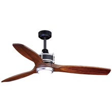 Load image into Gallery viewer, Vaxcel Curtiss Satin Brass Mid - Century Modern MCM Wood Propeller Ceiling Fan with LED Light Kit and Remote