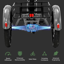 Load image into Gallery viewer, ABORON 3.0 Fat Tire Electric Trike for Senior Foldable E - Bike, 500W Motorized Tricycle Adult 20" Folding 3 Wheel Electric Commute Bike Trike W/48V