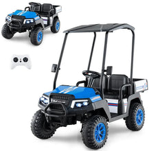 Load image into Gallery viewer, 24V 4WD 2-Seater Kids Golf Cart with Sun Shade, Storage Trunk &amp; Remote Control, LED Lights, Electric Ride on Toy Car for Boys Girls Ages 3+