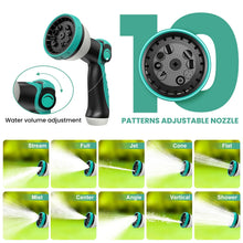 Load image into Gallery viewer, AUOSHI Retractable Garden Hose Reel 1/2" 100ft Automatic Hose Reel with 10 Function Sprayer Nozzle Wall Mount 180 Deg Swivel Bracket Hose Reel