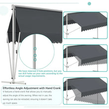 Load image into Gallery viewer, AECOJOY Free Standing Retractable Awning, 10'x10' Dual Side Patio Awnings Outdoor Manual Sun Shade Shelter, Dark Grey