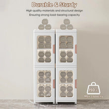Load image into Gallery viewer, Slim Kitchen Pantry Storage Cabinet with Doors and Shelves, 3 - Tiers Plastic Narrow Storage Organizer Collapsible