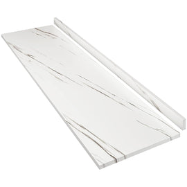 ROOMTEC Laminate Countertop, Butcher Block Countertop with Full Wrap Edge & Backsplash for DIY Table Top, Kitchen Countertop, Washer Dryer Counter