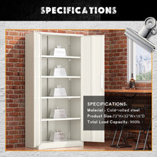 Load image into Gallery viewer, SOLAURA 71" Metal Garage Storage Cabinet with Locking Doors and Adjustable Shelves for Home, Office(Black)