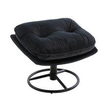 Load image into Gallery viewer, Velvet Swivel Accent Chair with Ottoman, Modern Chaise Lounge Chair with Metal Frame and Footstool, Comfy Armchair Reading Chair