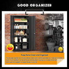 Load image into Gallery viewer, SOLAURA 71" Metal Garage Storage Cabinet with Locking Doors and Adjustable Shelves for Home, Office(Black)