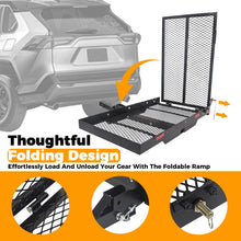 Load image into Gallery viewer, HECASA Hitch Mounted Cargo Carrier Mobility Scooter and Wheelchair Carrier Rack with Loading Ramp Luggage Basket Disability Medical Lift Rack