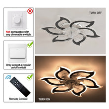 Load image into Gallery viewer, Garwarm Dimmable Ceiling Fan with Light and Remote Control, 27" Small Flush Mounted Ceiling Fan