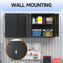 Load image into Gallery viewer, Topass Metal Wall Cabinet with Lockgarage Storage Cabinet, Wall - Mounted Utility Cabinet with Adjustable Shelf &amp; Locking Doors