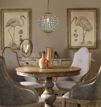 Load image into Gallery viewer, 1-Light 12" Retro Antique Gold Crystal Globe Chandelier Small Sphere Pendant Light