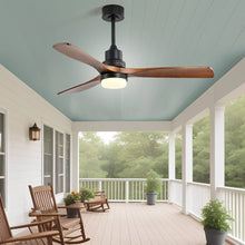 Load image into Gallery viewer, 52" and 60" Noiseless Walnut Wood Ceiling Fan with Remote Control,Light Integrated Optional - 52 inch - 52" Ceiling Fan with Light