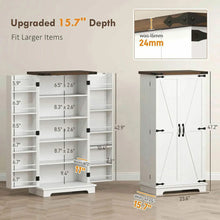 Load image into Gallery viewer, Spaco 17-Tier Kitchen Small Pantry Cabinet with 2 Doors and 6 Adjustable Shelves, Cabinet Pantry, Freestanding 5-Tier Shelving Pantries