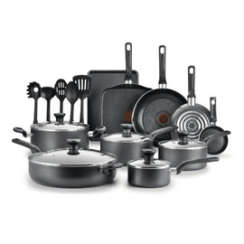 T - Fal Easy Care Nonstick Cookware, 20 Piece Set, Grey