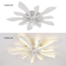 Load image into Gallery viewer, Garwarm Dimmable Ceiling Fan with Light and Remote Control, 27" Small Flush Mounted Ceiling Fan