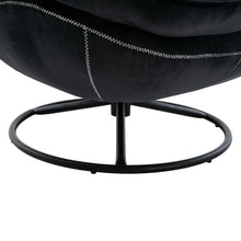 Load image into Gallery viewer, Velvet Swivel Accent Chair with Ottoman, Modern Chaise Lounge Chair with Metal Frame and Footstool, Comfy Armchair Reading Chair