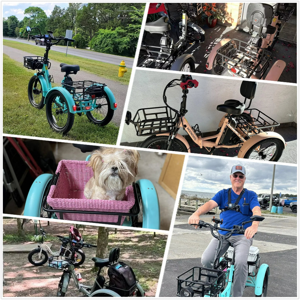 ABORON 3.0 Fat Tire Electric Trike for Senior Foldable E - Bike, 500W Motorized Tricycle Adult 20" Folding 3 Wheel Electric Commute Bike Trike W/48V
