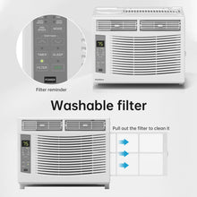 Load image into Gallery viewer, Window Air Conditioner 6000 BTU Cool to 250 Sq Ft Intelligent, LED, Remote Control, Easy to Clean Filter Screen, Can Be Used As a Dehumidifier/Fan