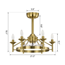 Load image into Gallery viewer, Maxax Candlestick Ceiling Fan with Light, 21" White Vintage Ceiling Fan with Remote Control, 6 Speeds Reversible Timing Ceiling Fan