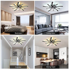 Load image into Gallery viewer, Garwarm Dimmable Ceiling Fan with Light and Remote Control, 27" Small Flush Mounted Ceiling Fan