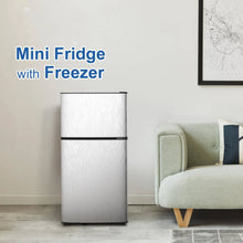 Load image into Gallery viewer, 3.5 Cu.ft Mini Fridge Freezer, 2 Door Small Refrigerator, 7 Level Adjustable Thermostat Freezer Fridge for Living Room, Kitchen and Apartment, Sivelr