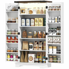 Load image into Gallery viewer, Spaco 17-Tier Kitchen Small Pantry Cabinet with 2 Doors and 6 Adjustable Shelves, Cabinet Pantry, Freestanding 5-Tier Shelving Pantries