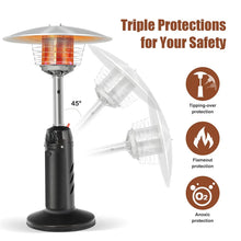 Load image into Gallery viewer, 13,000 BTU Portable Tabletop Propane Patio Heater, Stainless Steel LP Gas Heater with Weighted Base &amp; Adjustable Thermostat for Backyard, Restaurant
