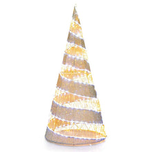 Load image into Gallery viewer, 5 FT Pre - lit Christmas Cone Tree, Artificial Spiral Conic Tree with 300 Warm White &amp; 250 Cold White LED Lights, Xmas Holiday Decor for Home Party