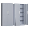 SOLAURA 71" Metal Garage Storage Cabinet with Locking Doors and Adjustable Shelves for Home, Office(Black)
