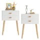 Load image into Gallery viewer, Syngar Nightstand Set of 2, Modern Bedside Tables with 2 Drawers, Storage Shelf and Wood Handles, White Bedroom Furniture