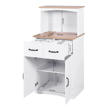 Load image into Gallery viewer, Kitchen Storage Cabinet Pantry Cabinet, White Storage Cupboard Pantry with 2 Doors, 2 Drawers &amp; Microwave Shelf, Freestanding Kitchen Storage Buffet