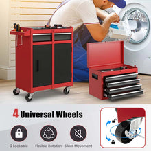 Load image into Gallery viewer, 2 - in - 1 Rolling Tool Chest, 5-Drawer Tool Storage Cabinet with Wheels, Adjustable Shelf, Tool Box Organizer for Garage Warehouse Workshop