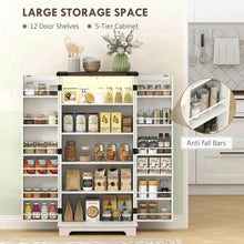 Load image into Gallery viewer, Spaco 17-Tier Kitchen Small Pantry Cabinet with 2 Doors and 6 Adjustable Shelves, Cabinet Pantry, Freestanding 5-Tier Shelving Pantries
