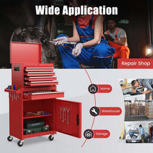 Load image into Gallery viewer, 2 - in - 1 Rolling Tool Chest, 5-Drawer Tool Storage Cabinet with Wheels, Adjustable Shelf, Tool Box Organizer for Garage Warehouse Workshop