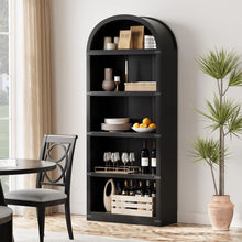 Load image into Gallery viewer, Bookcase 5 Shelf Arched Bookshelf 71.65in Tall Bookcase Farmhouse Display Storage Rack Wooden Bookshelves for Home Office, Living Room(White)