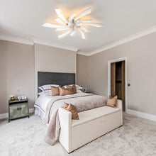Load image into Gallery viewer, Garwarm Dimmable Ceiling Fan with Light and Remote Control, 27" Small Flush Mounted Ceiling Fan