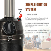 Load image into Gallery viewer, 13,000 BTU Portable Tabletop Propane Patio Heater, Stainless Steel LP Gas Heater with Weighted Base &amp; Adjustable Thermostat for Backyard, Restaurant