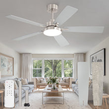 Load image into Gallery viewer, Zardon 52 in Black Ceiling Fan with LED Light and Remote, Downrod 6-Speed and Quiet Reversible DC Motor for Bedroom, Living Room, Indoor