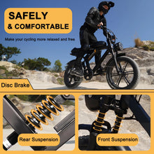Load image into Gallery viewer, Movcan V30 Electric Bike for Adult, 1000W 20" Fat Tire 48V 15.6AH Removable Battery, 28MPH 7-Speed Disc Brake Off - Road Mountain Ebike UL2849