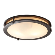 Load image into Gallery viewer, Better Homes &amp; Gardens Classic 12" Bronze Living Room Flush Mount Ceiling Light, Frosted Glass No Bulb