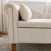 Load image into Gallery viewer, Storage Chaise Lounge, Upholstered Rolled Arm Chase Lounge with Nailhead Trim, Recliner Lounge Chair for Living Room Bedroom