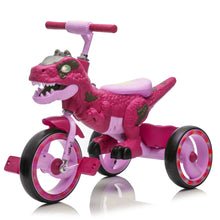 Load image into Gallery viewer, Xuanlur Kids Ride on Dinosaur Tricycle, Toddlers Kid Trike with Wide Flash Wheels, Anti - Slip Pedals, Rear Basket, Music &amp; LED Lights, Toddler Bike