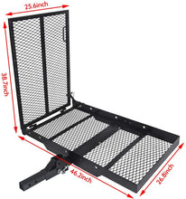 Load image into Gallery viewer, HECASA Hitch Mounted Cargo Carrier Mobility Scooter and Wheelchair Carrier Rack with Loading Ramp Luggage Basket Disability Medical Lift Rack