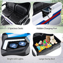 Load image into Gallery viewer, 24V 4WD 2-Seater Kids Golf Cart with Sun Shade, Storage Trunk &amp; Remote Control, LED Lights, Electric Ride on Toy Car for Boys Girls Ages 3+