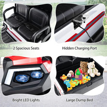 Load image into Gallery viewer, 24V 4WD 2-Seater Kids Golf Cart with Sun Shade, Storage Trunk &amp; Remote Control, LED Lights, Electric Ride on Toy Car for Boys Girls Ages 3+