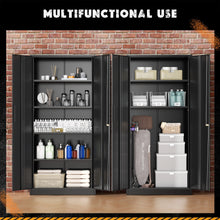 Load image into Gallery viewer, SOLAURA 71" Metal Garage Storage Cabinet with Locking Doors and Adjustable Shelves for Home, Office(Black)