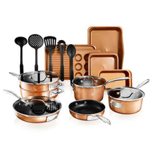 Load image into Gallery viewer, StackMaster 21-Piece Aluminum Cast Textured Ceramic Nonstick Cookware and Bakeware Set with Utensils