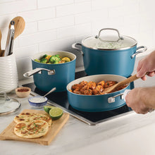 Load image into Gallery viewer, Kitchenaid Hard - Anodized 10 Pcs Ceramic Induction Cookware Set, Dishwasher Safe and Oven Safe to 500F, Agave Blue
