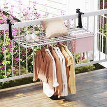 Load image into Gallery viewer, Tangkula Portable Clothes Drying Rack | Extendable Radiator Clothes Airer with Robust Aluminum Frame for Balcony Railings Windowsill